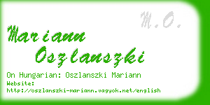mariann oszlanszki business card